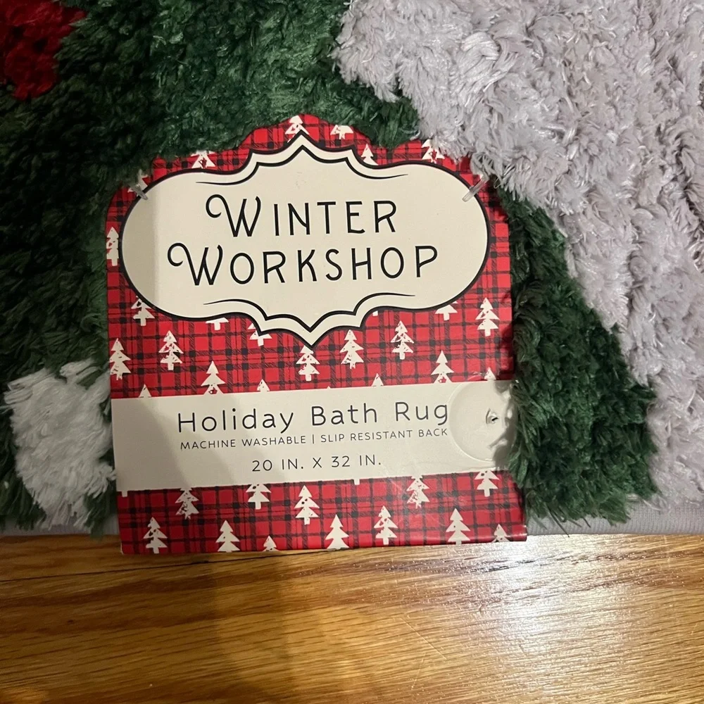 Festive Snowman Holiday Rug - Red, Green, Gray